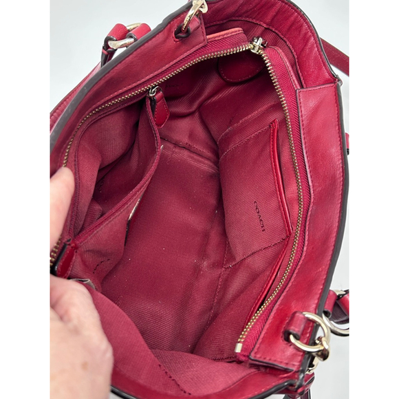 COACH G1405 33537 Red Leather Shoulder Crossbody Purse Bag - Picture 11 of 13